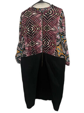Nicole by Nicole Miller 22W Black Multicolor Abstract Print Tunic Dress